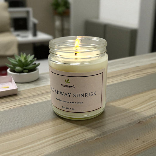 Broadway Sunrise – Handcrafted Soy Wax Candle (9 oz)