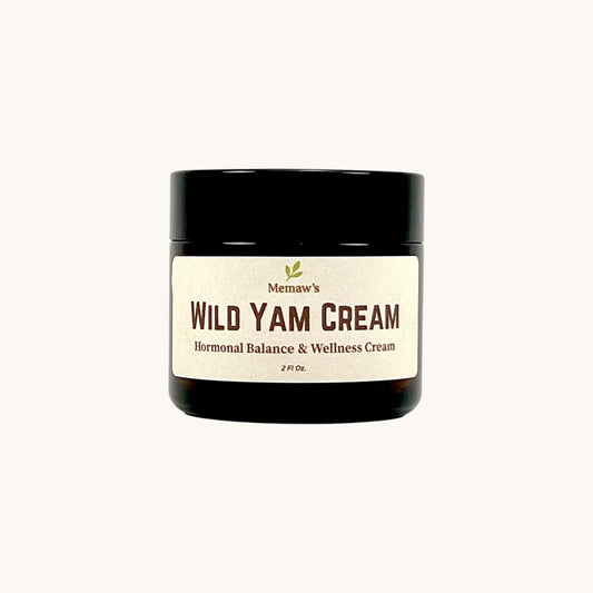 Memaw’s Wild Yam Cream 2 oz jar — herbal cream supporting natural balance and skin nourishment.